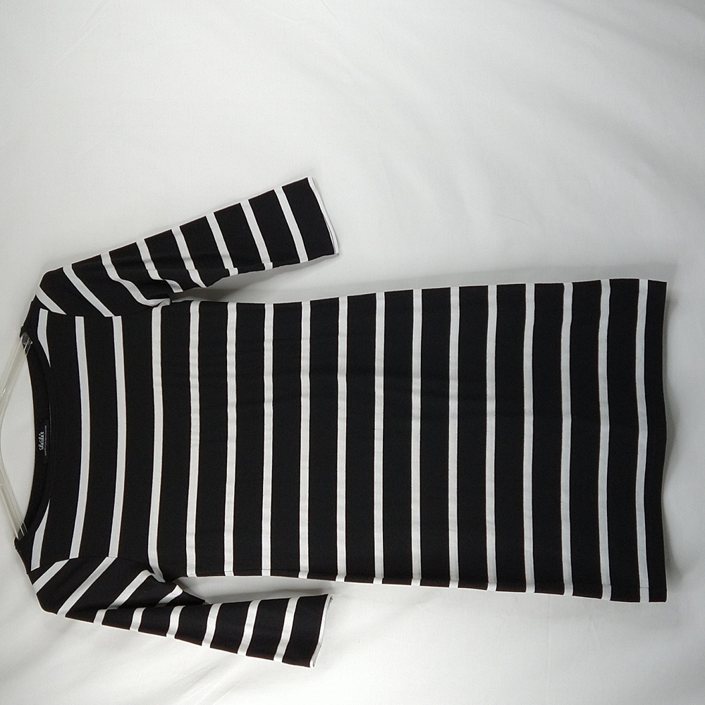 Lulus Lines Black Striped Jersey Tunic Size: Large